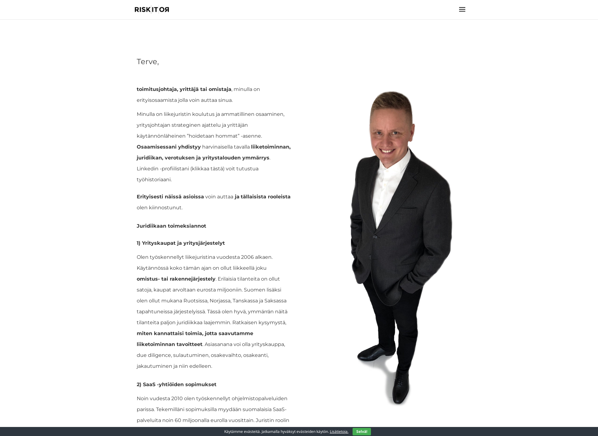 Skärmdump för riskitor.fi
