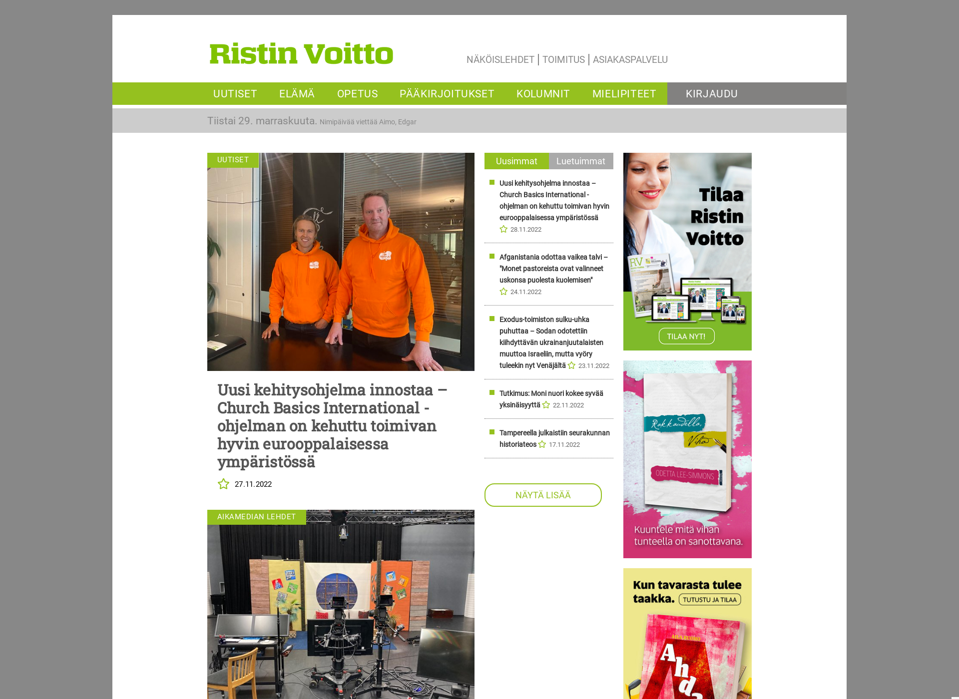 Skärmdump för ristinvoitto.fi