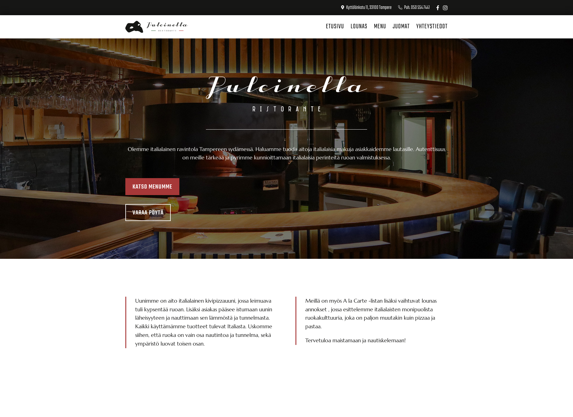 Screenshot for ristorantepulcinella.fi