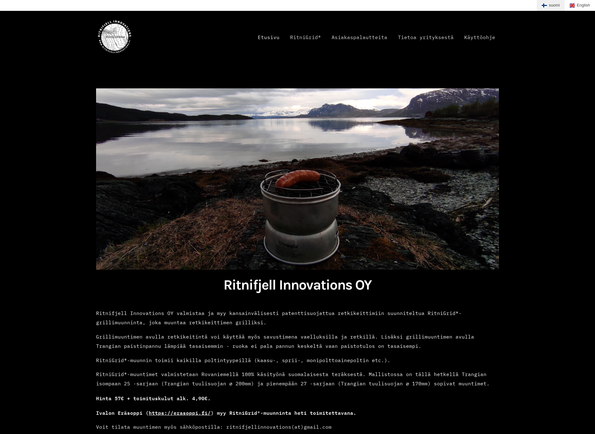 Screenshot for ritnifjellinnovations.fi