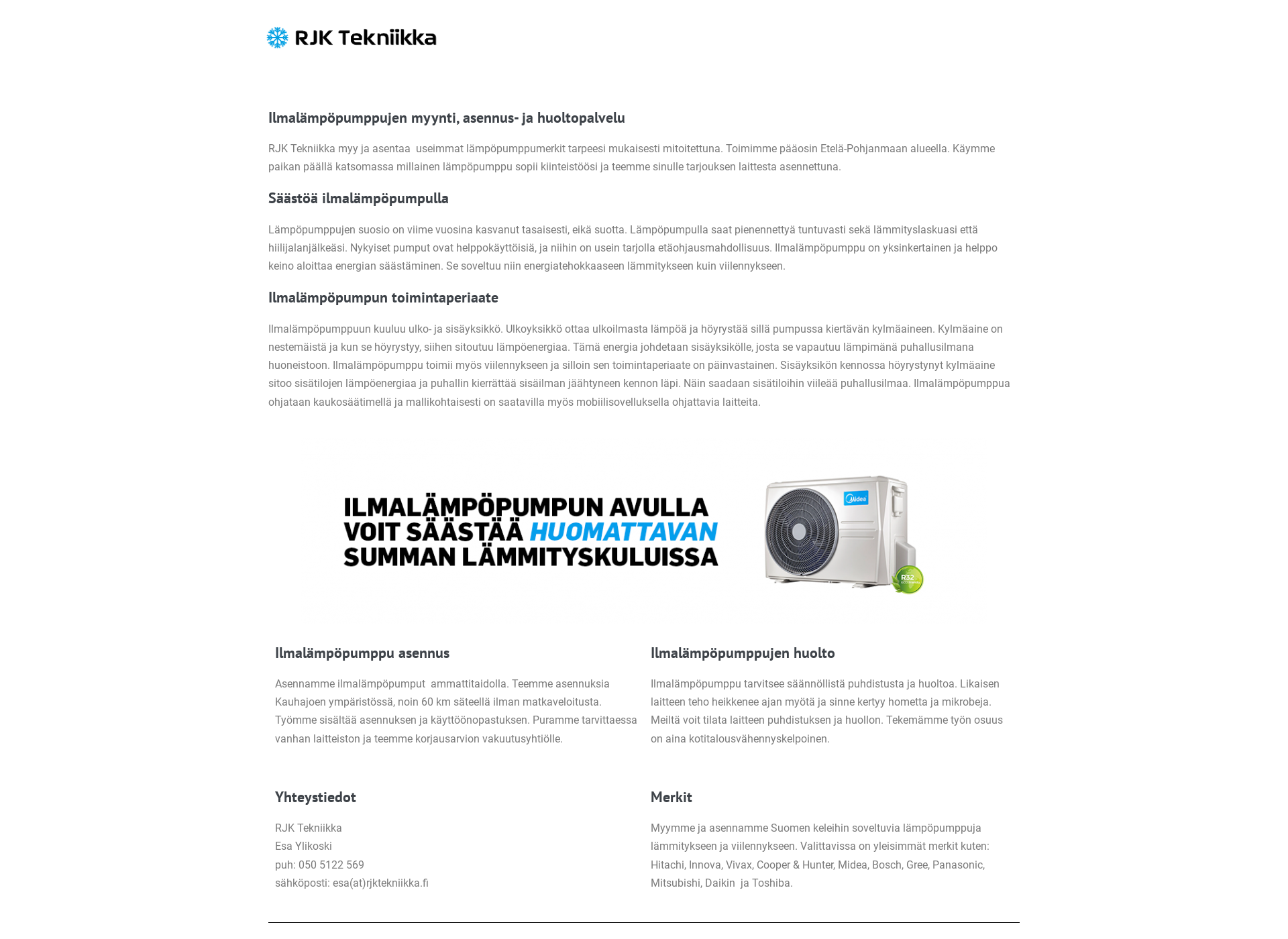 Skärmdump för rjktekniikka.fi