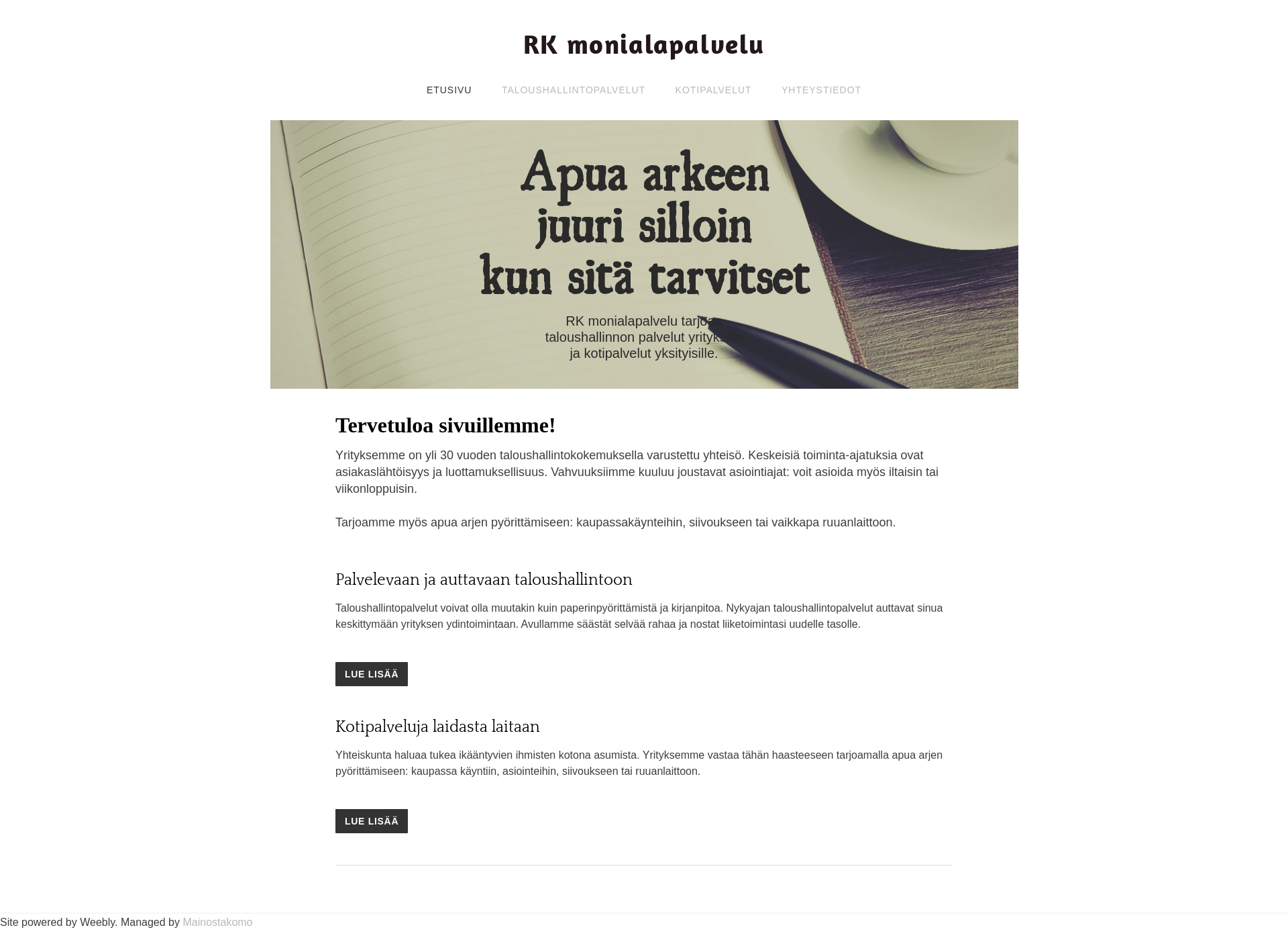 Screenshot for rkmonialapalvelu.fi