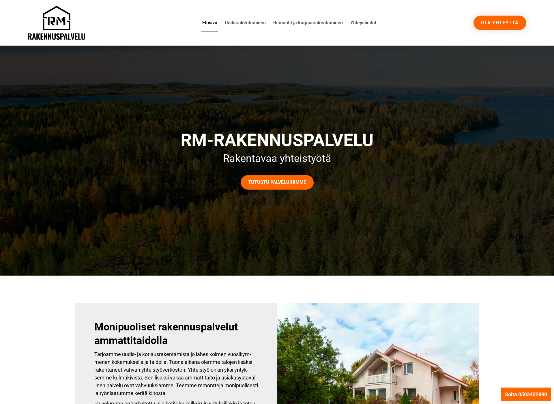Screenshot for rm-rakennuspalvelu.fi