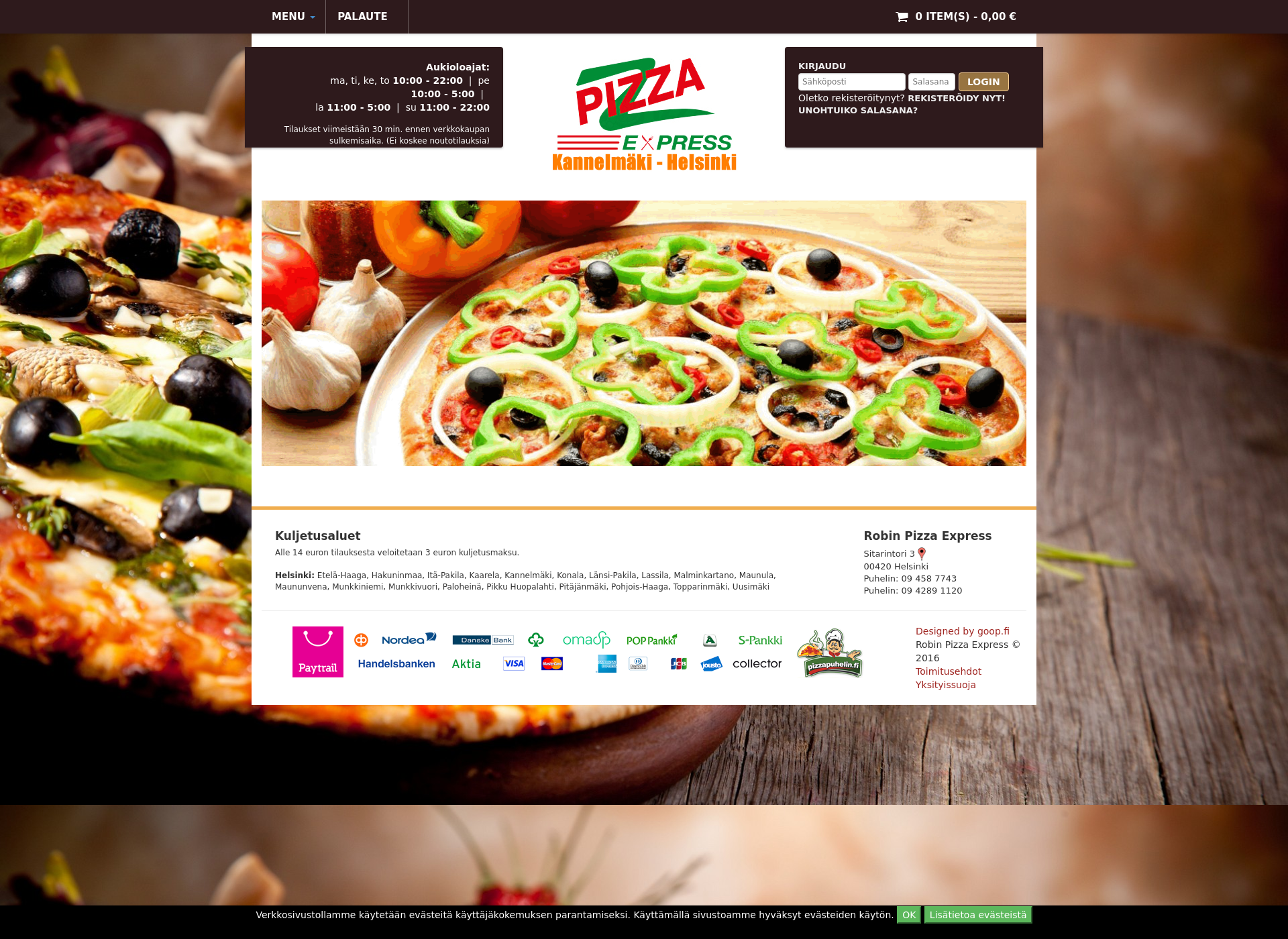 Screenshot for robin-pizzaexpress.fi