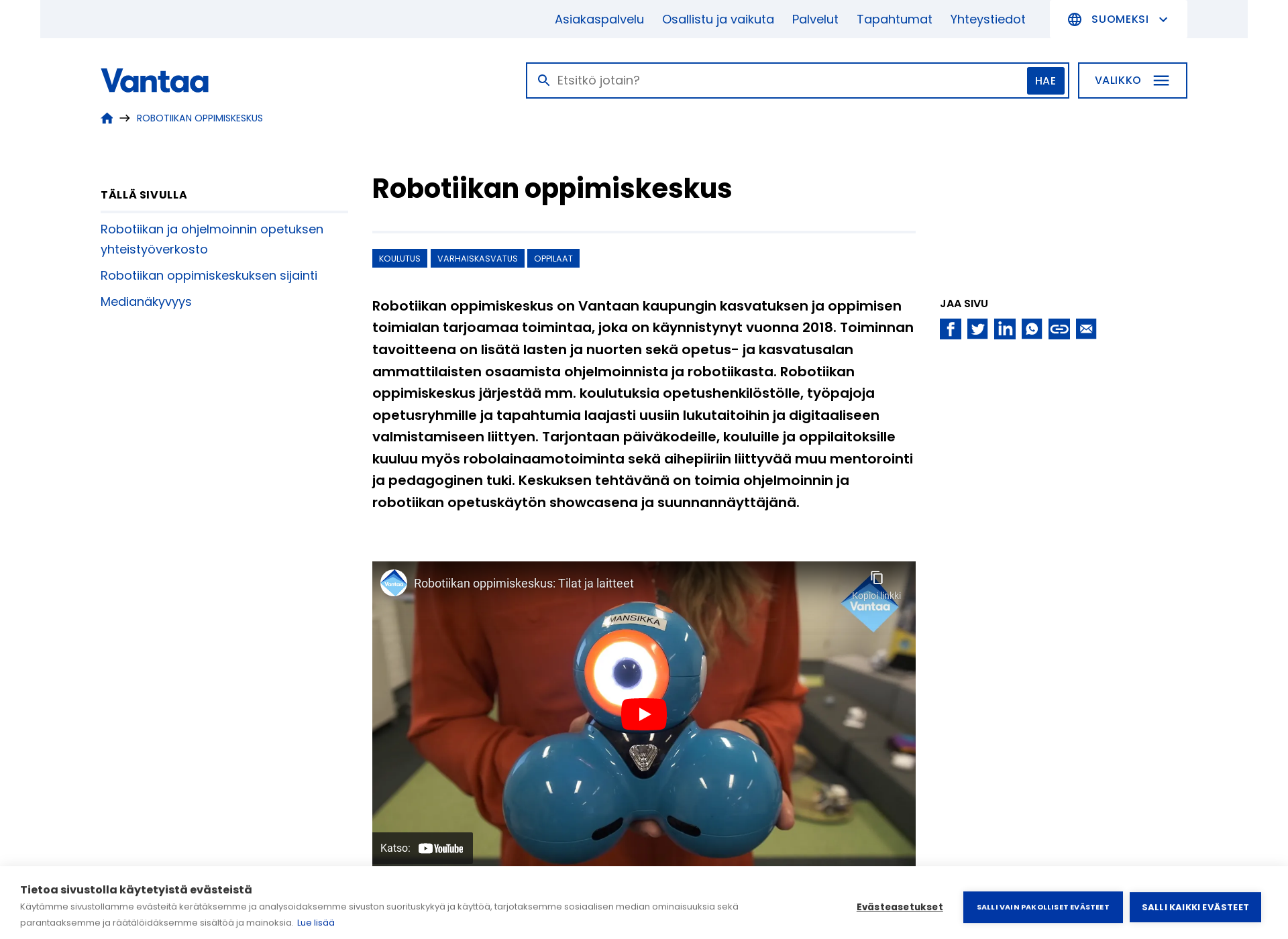 Screenshot for robovantaa.fi