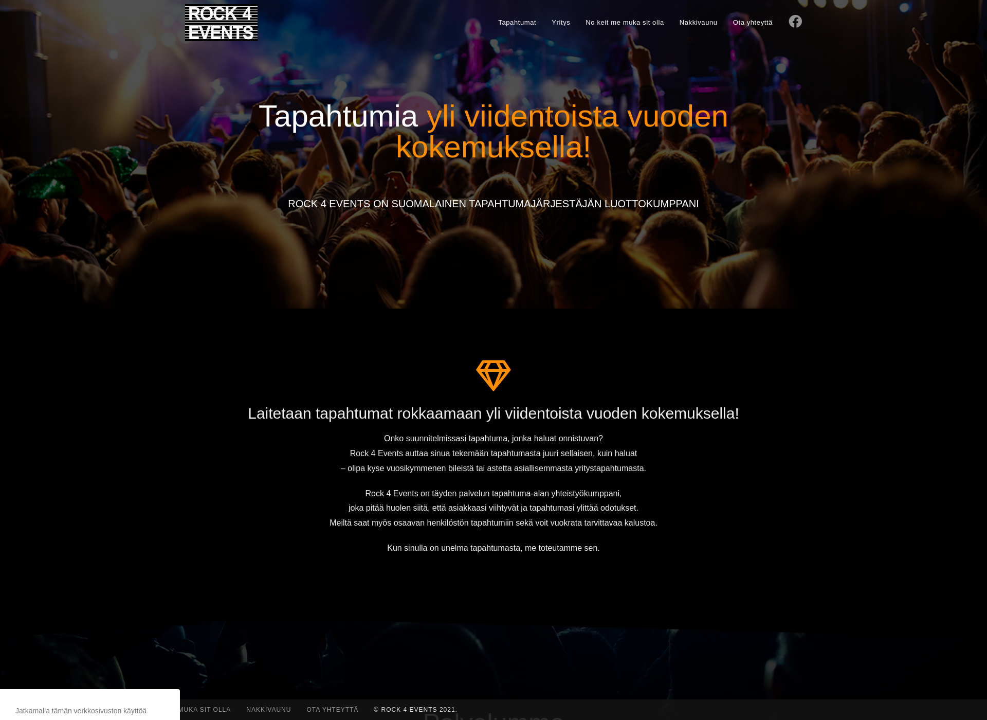 Skärmdump för rock4events.fi