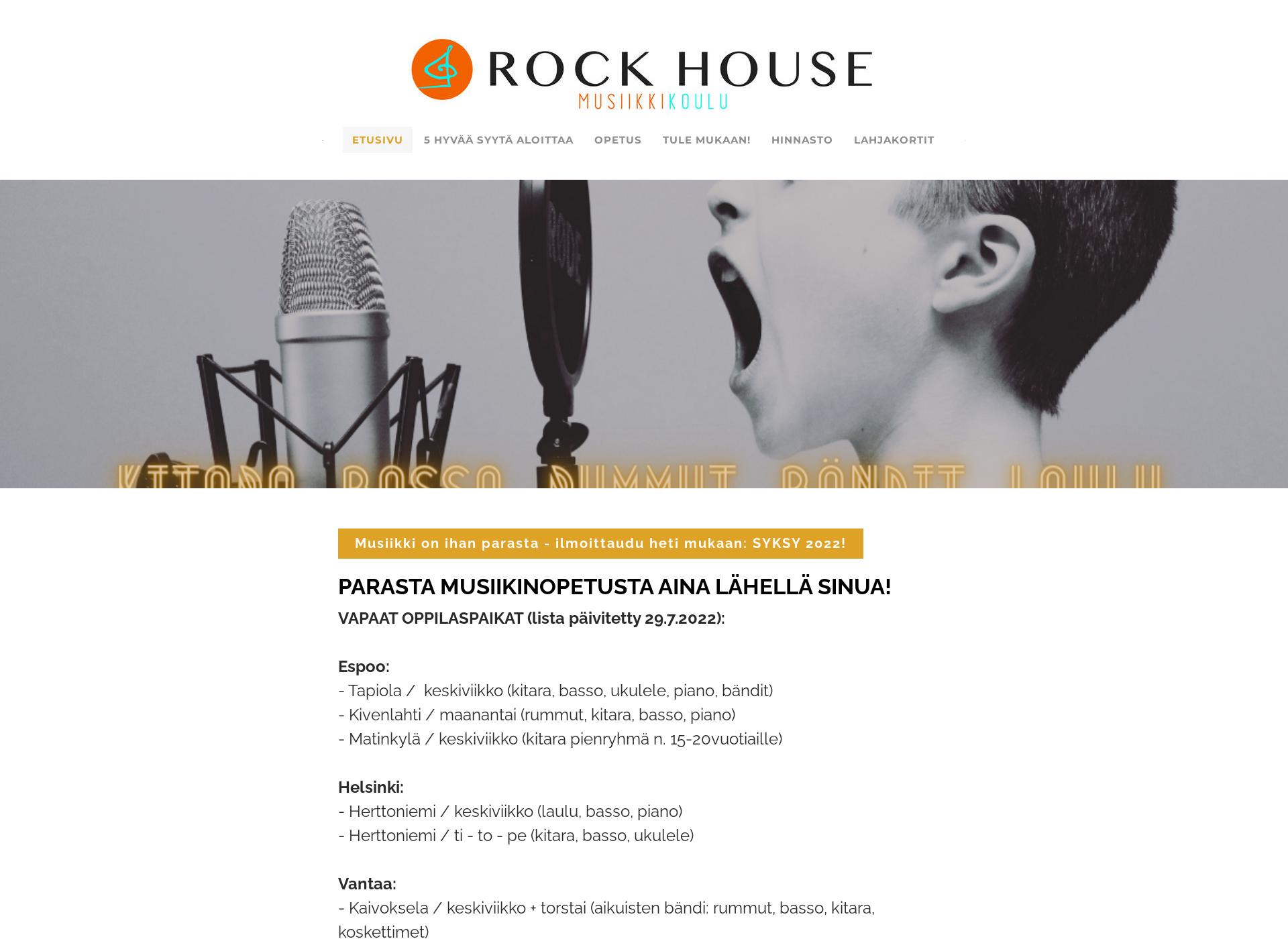 Screenshot for rockhouse.fi