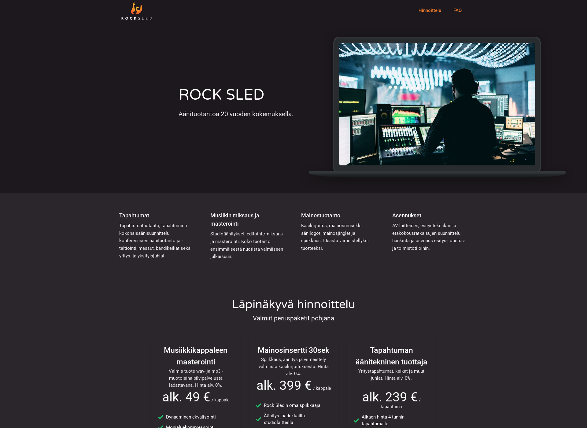 Screenshot for rocksled.fi