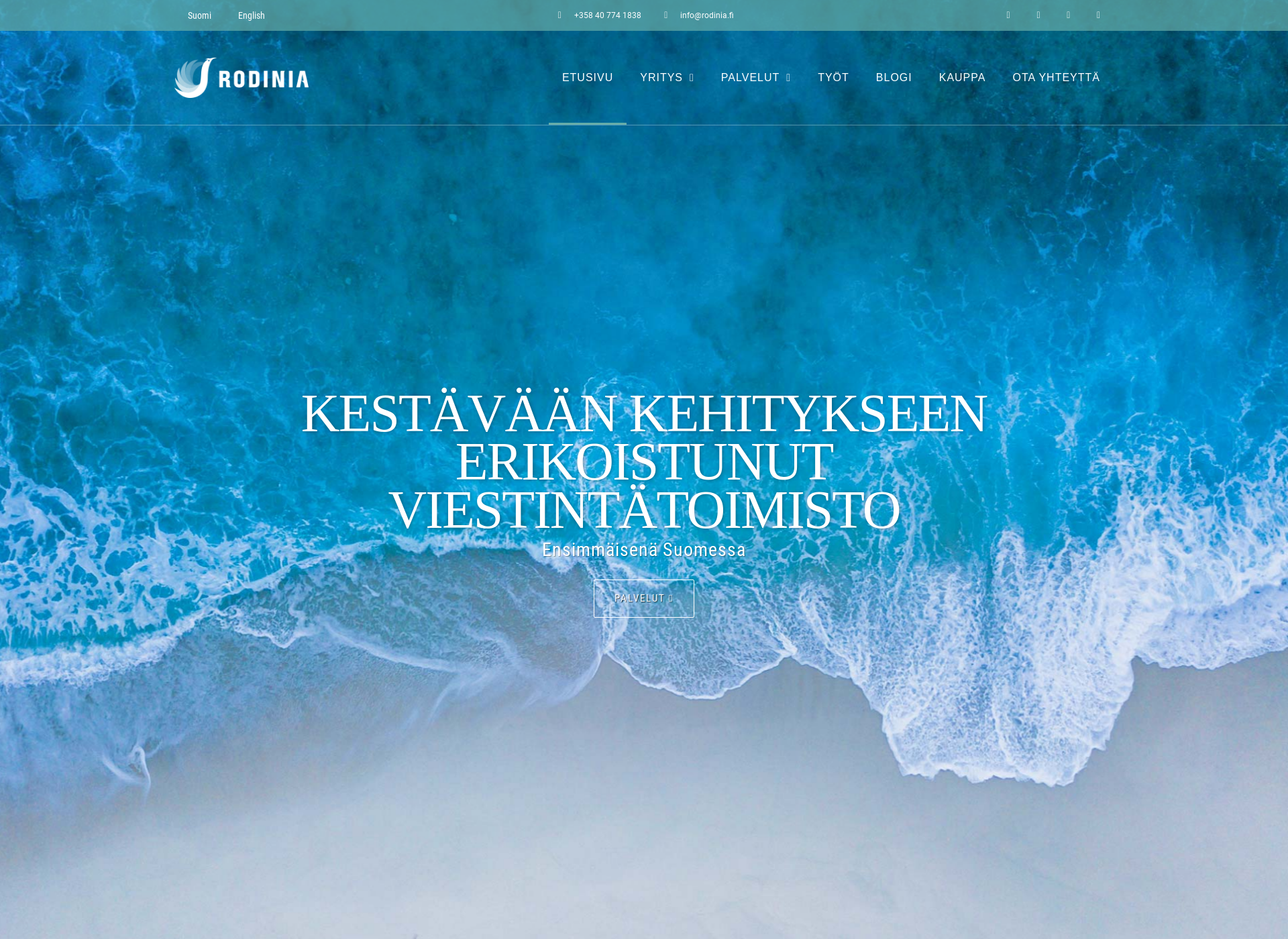 Skärmdump för rodinia.fi