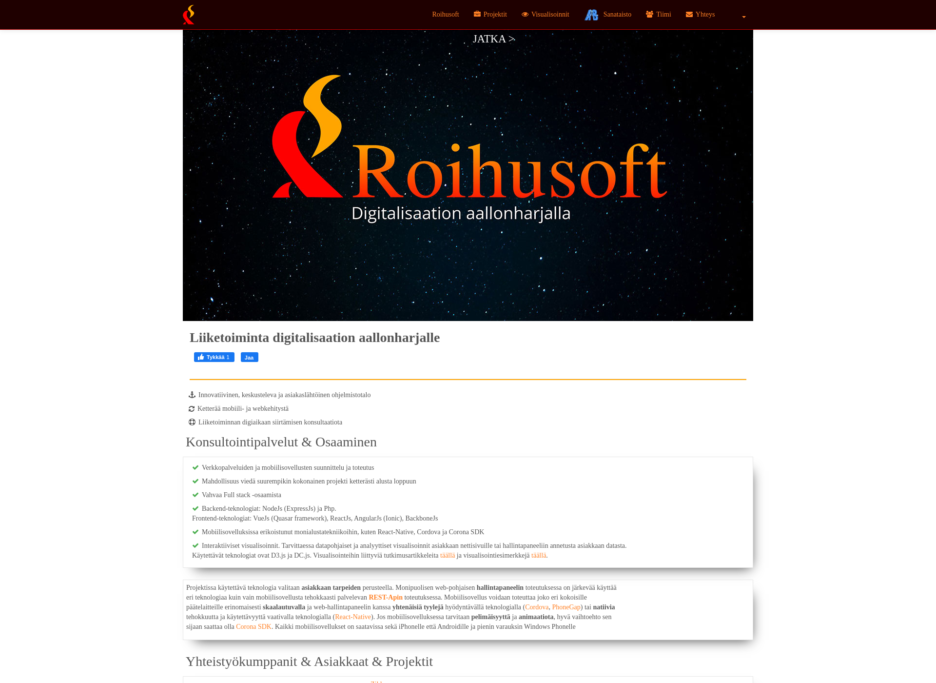 Skärmdump för roihusoft.fi