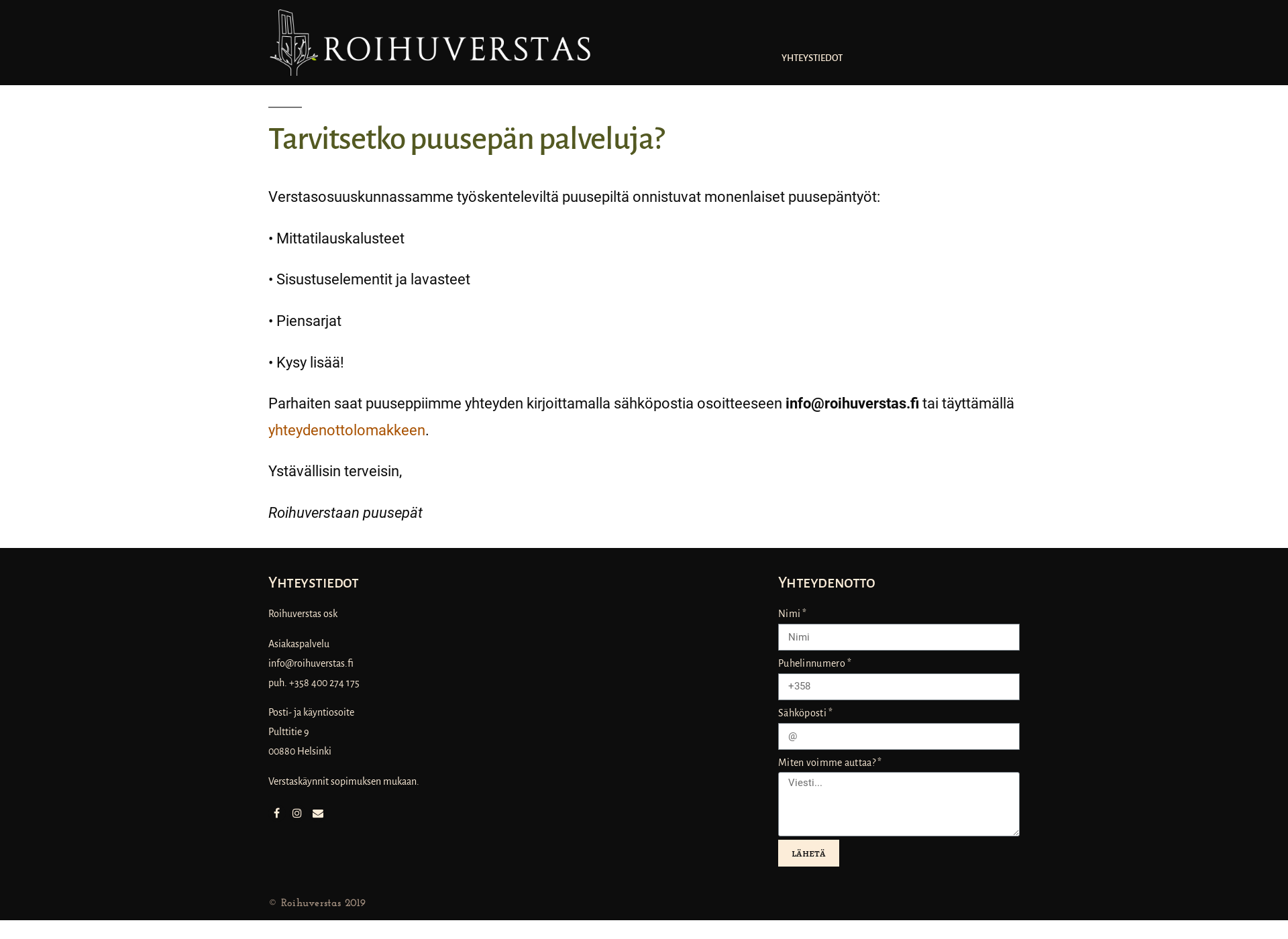 Screenshot for roihuverstas.fi
