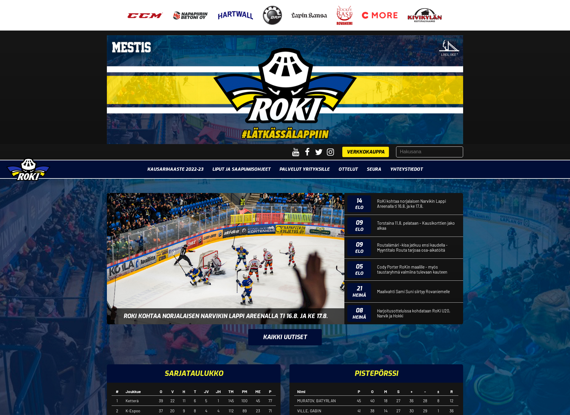 Näyttökuva rokihockey.fi