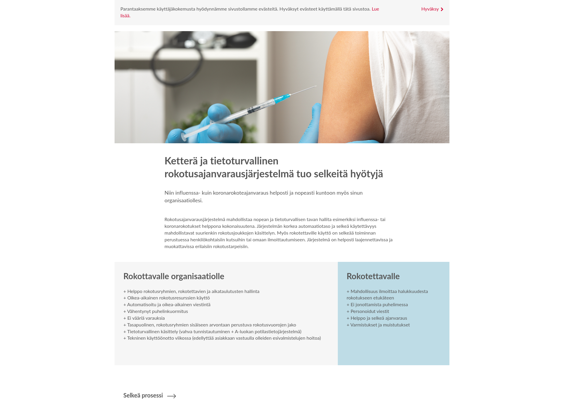 Skärmdump för rokotusajanvaraus.fi