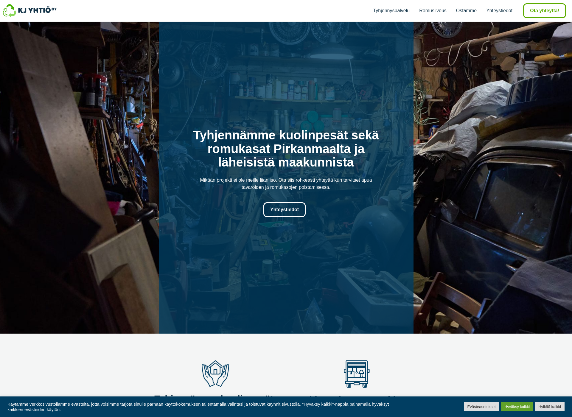 Skärmdump för romuistaeroon.fi