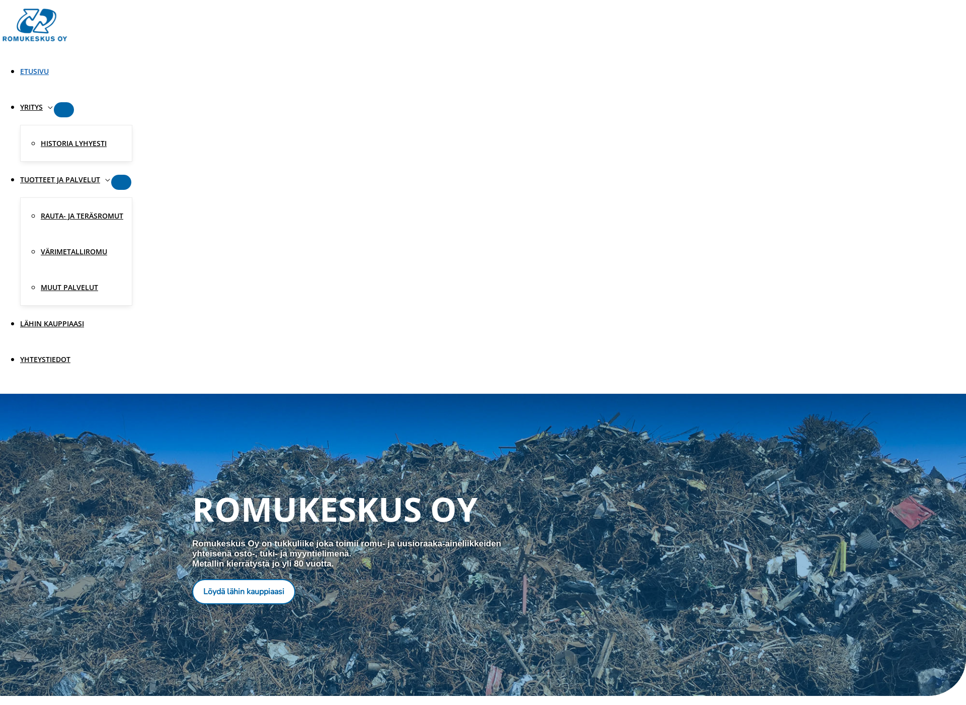 Skärmdump för romukeskus.fi
