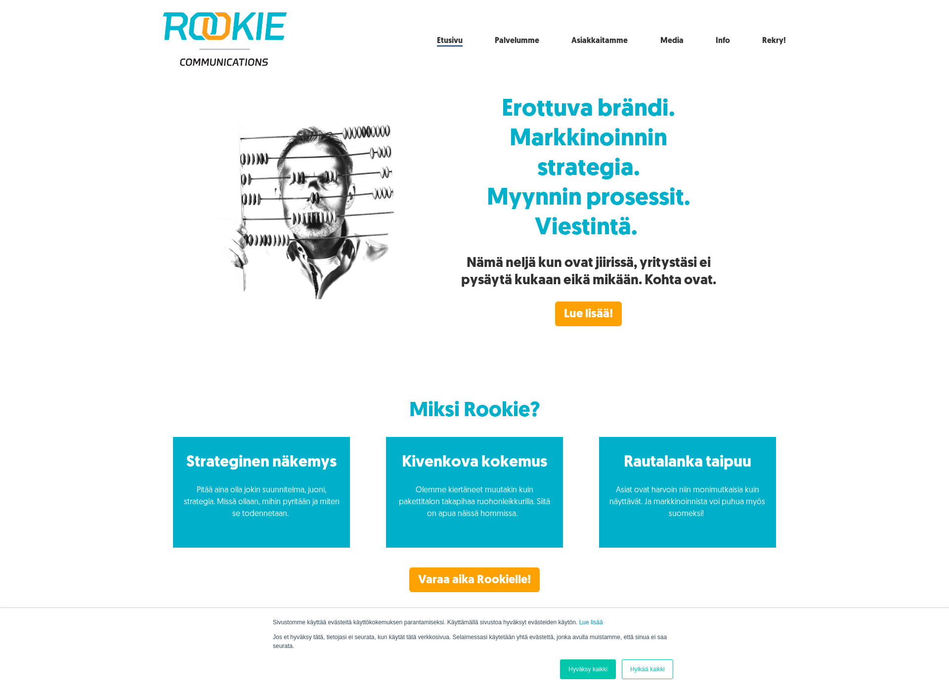 Skärmdump för rookiecom.fi