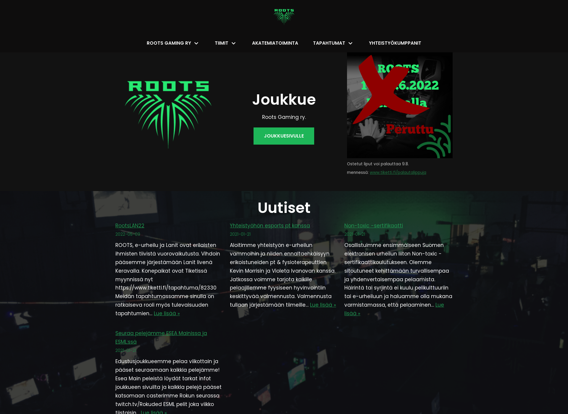 Screenshot for rootsgaming.fi