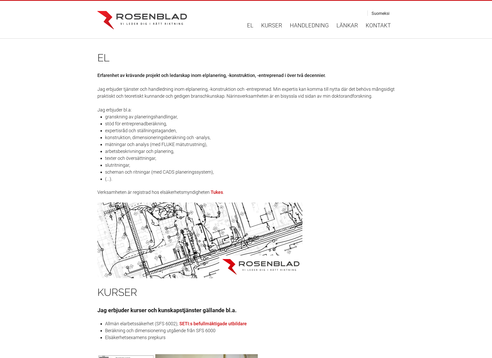 Screenshot for rosenblad.fi