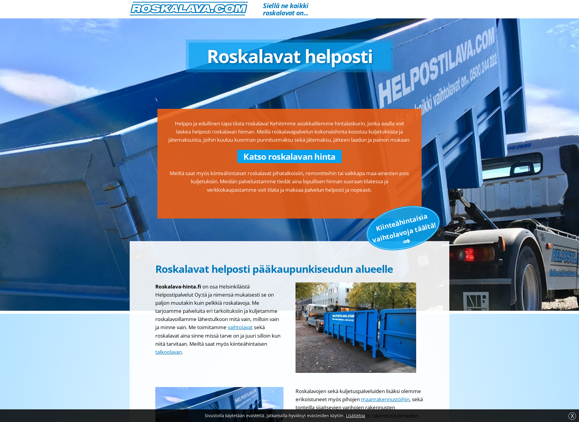 Screenshot for roskalava-hinta.fi