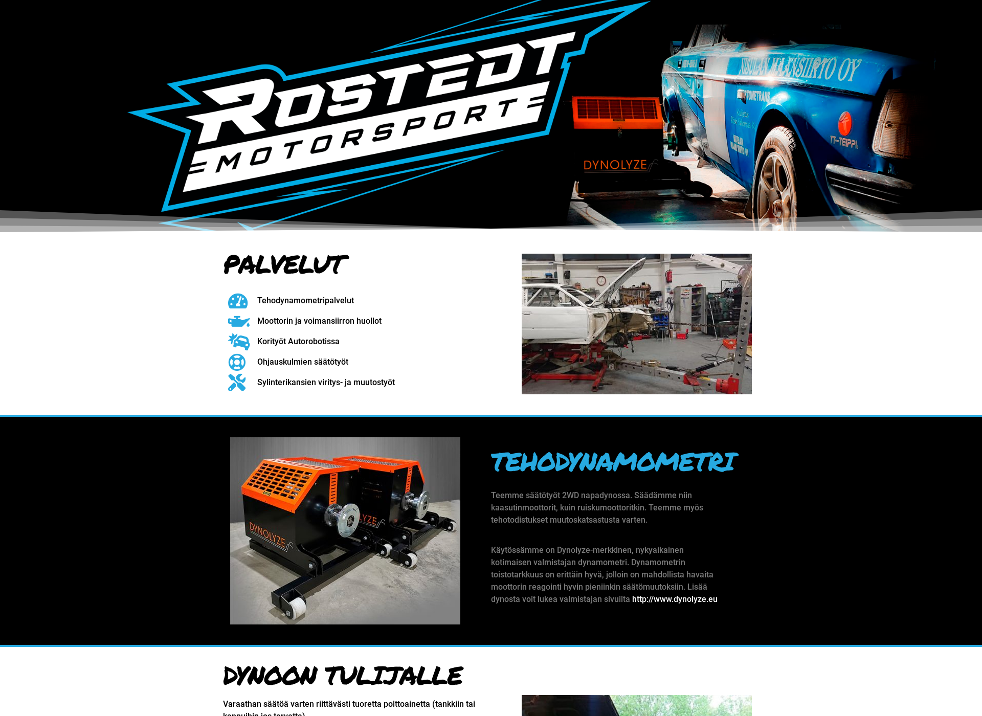 Skärmdump för rostedtmotorsport.fi
