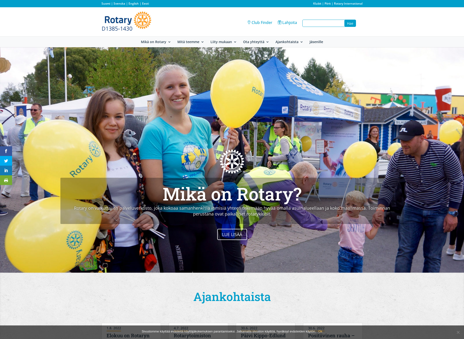 Screenshot for rotary.fi