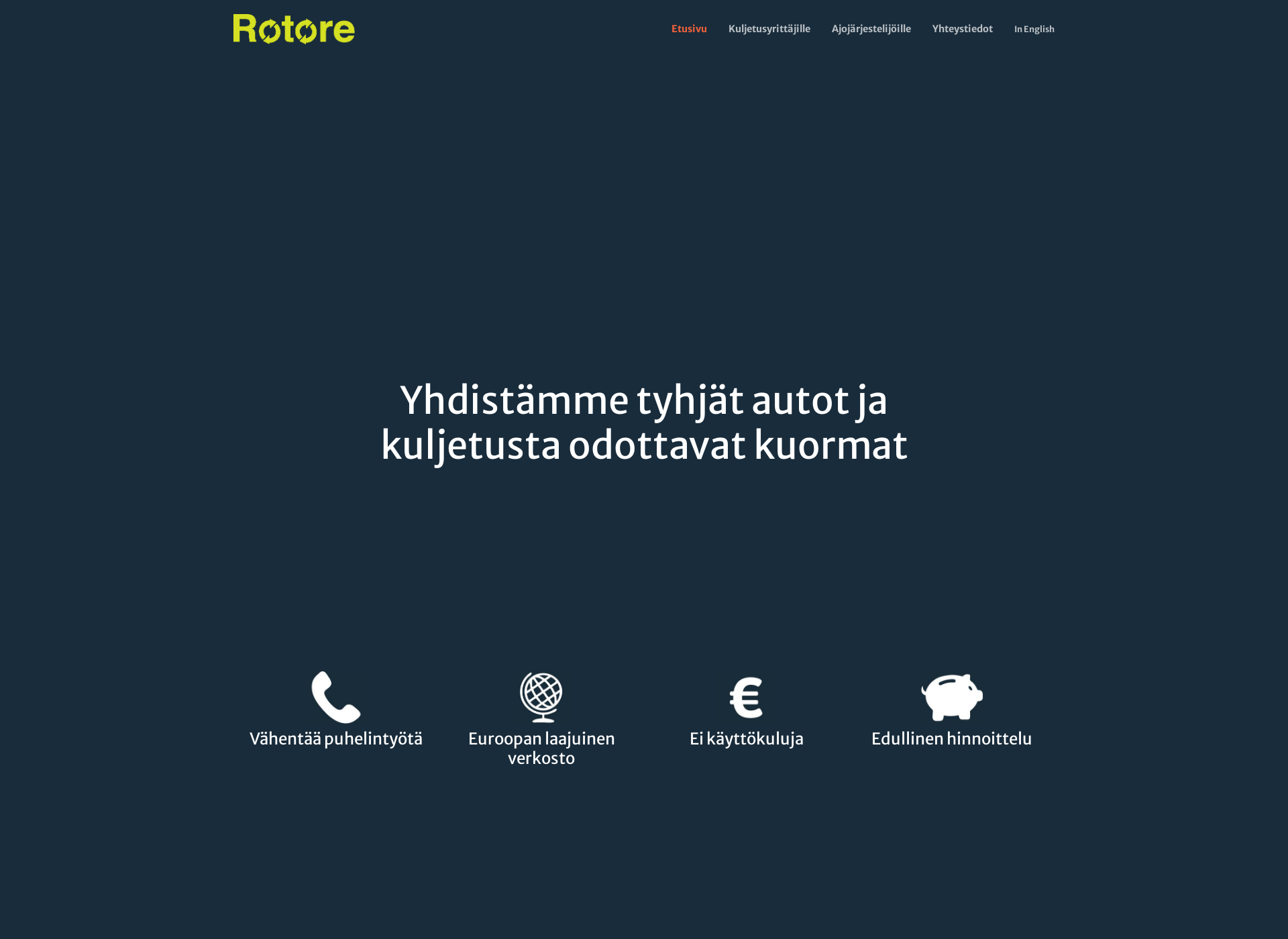 Skärmdump för rotore.fi