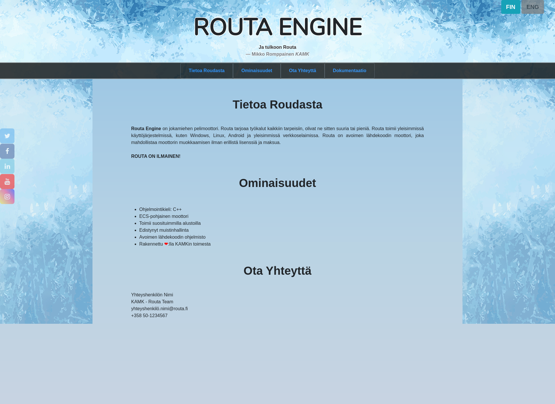 Screenshot for routaengine.fi