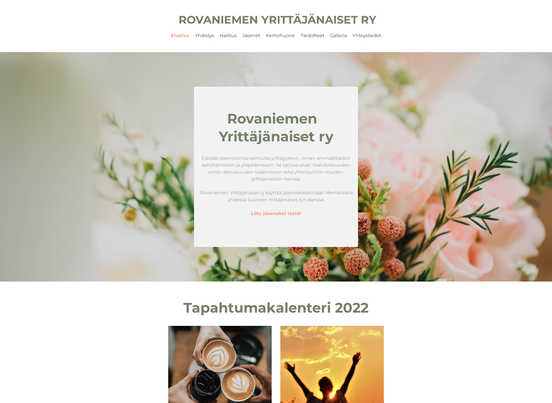Skärmdump för rovaniemenyrittajanaiset.fi