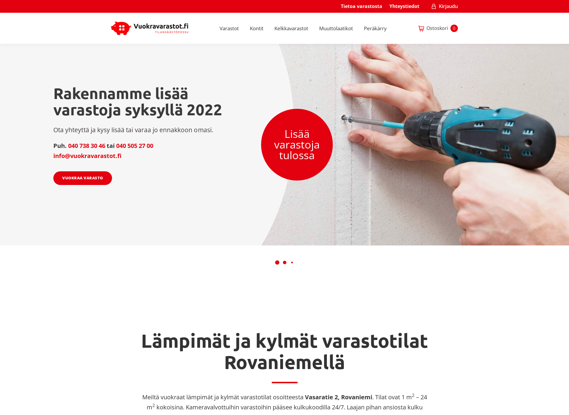 Näyttökuva rovaniemivuokravarasto.fi