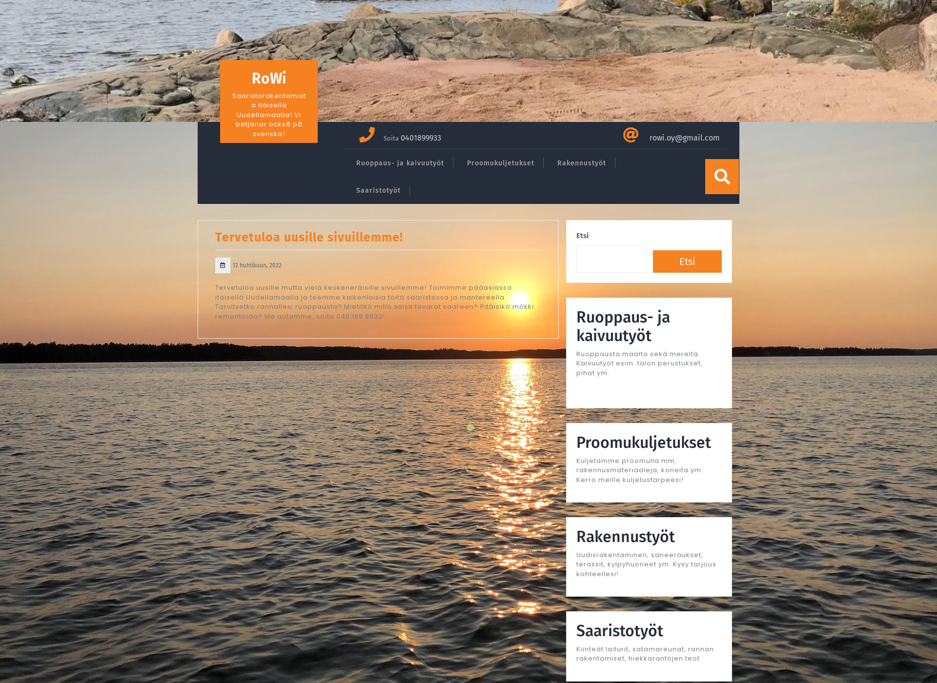 Skärmdump för rowi.fi