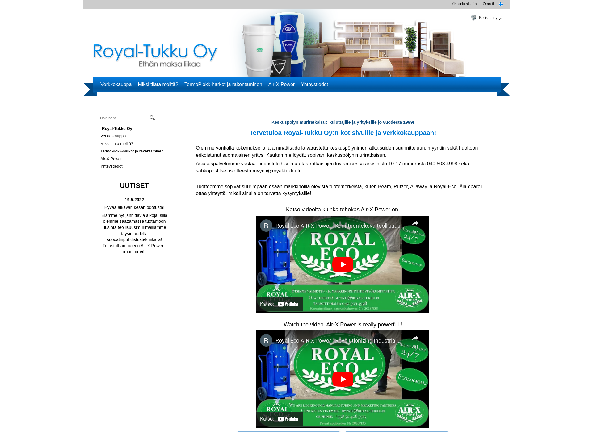 Screenshot for royal-tukku.fi