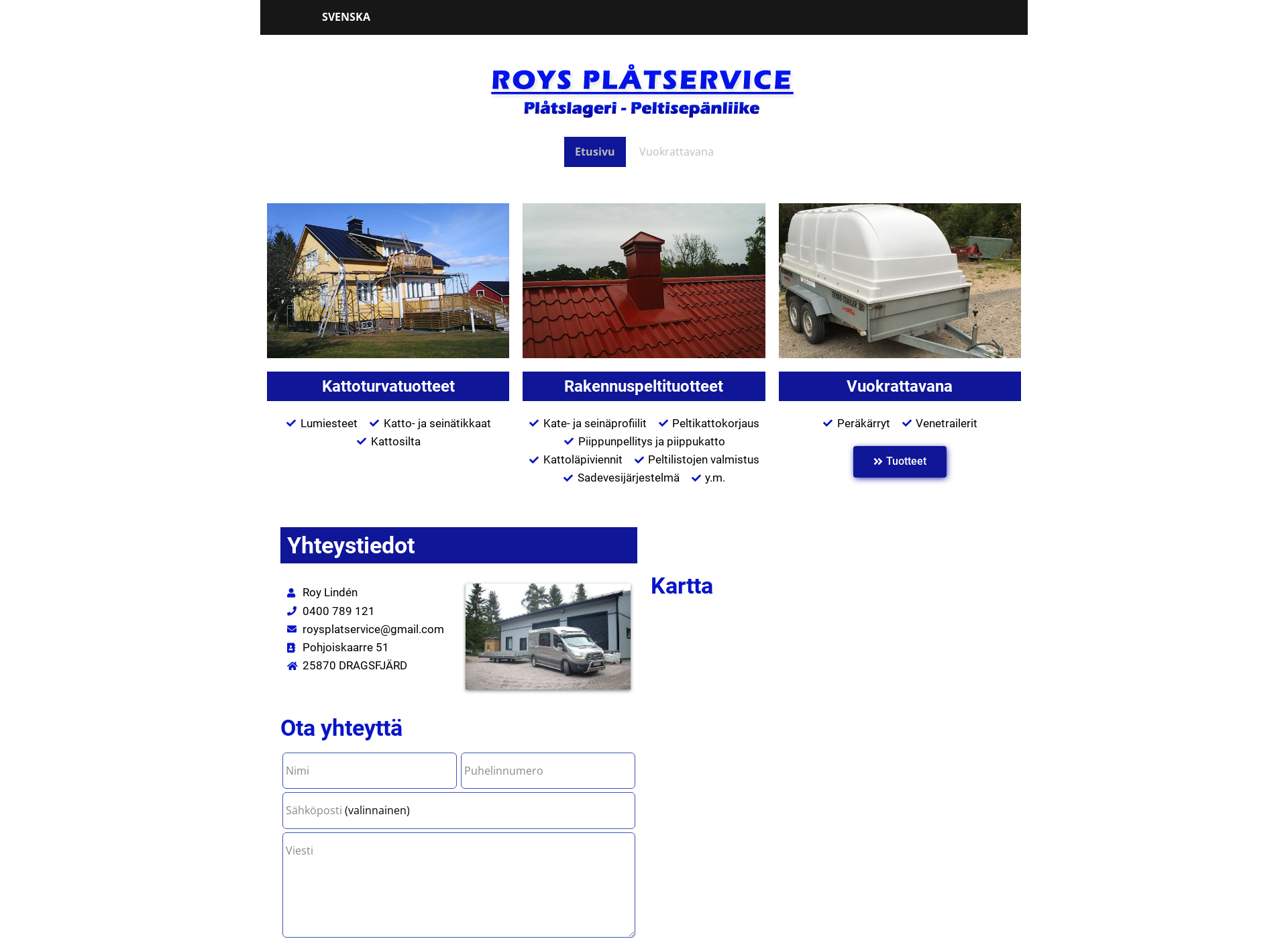 Screenshot for roysplatservice.fi