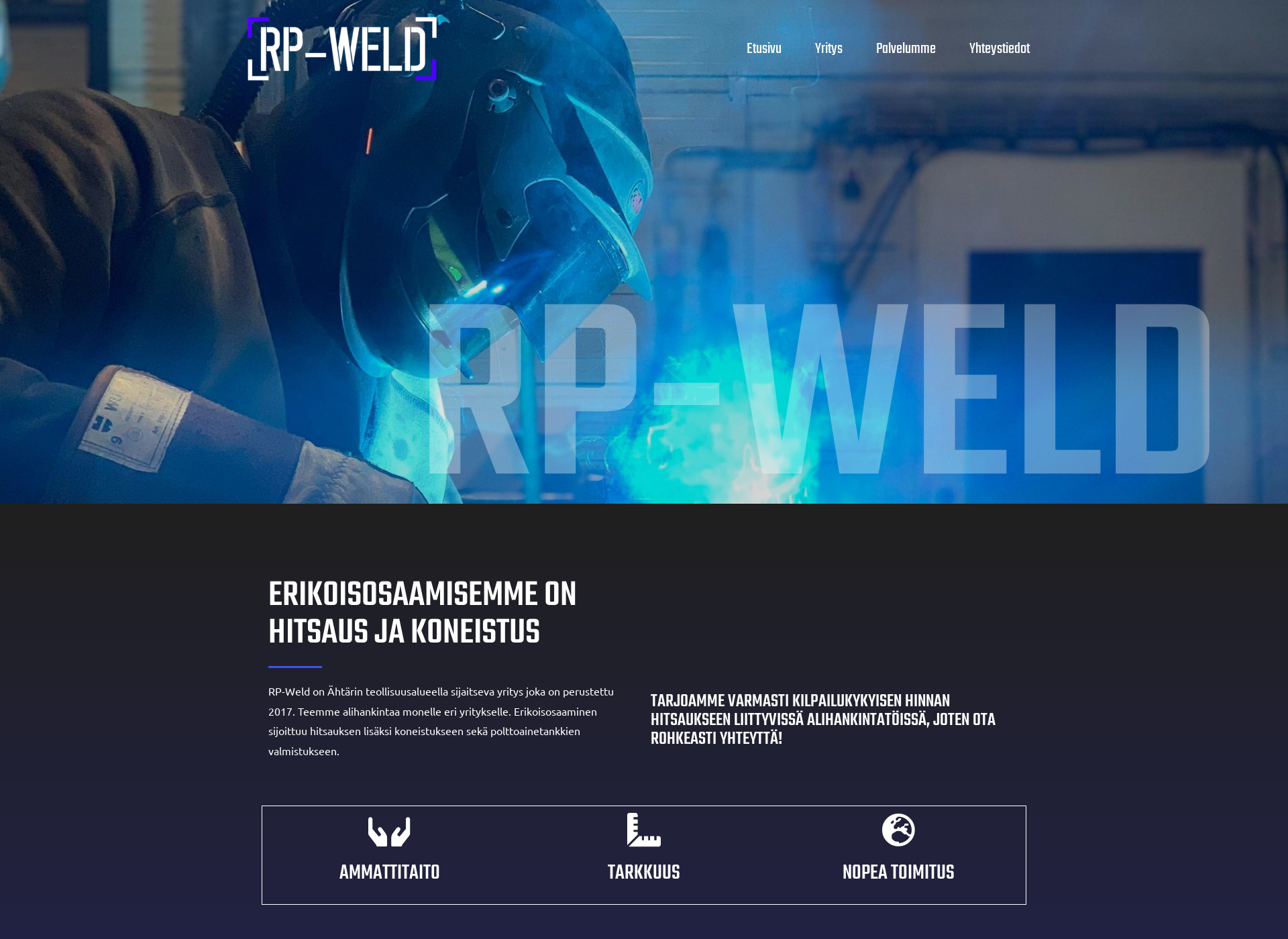 Skärmdump för rp-weld.fi