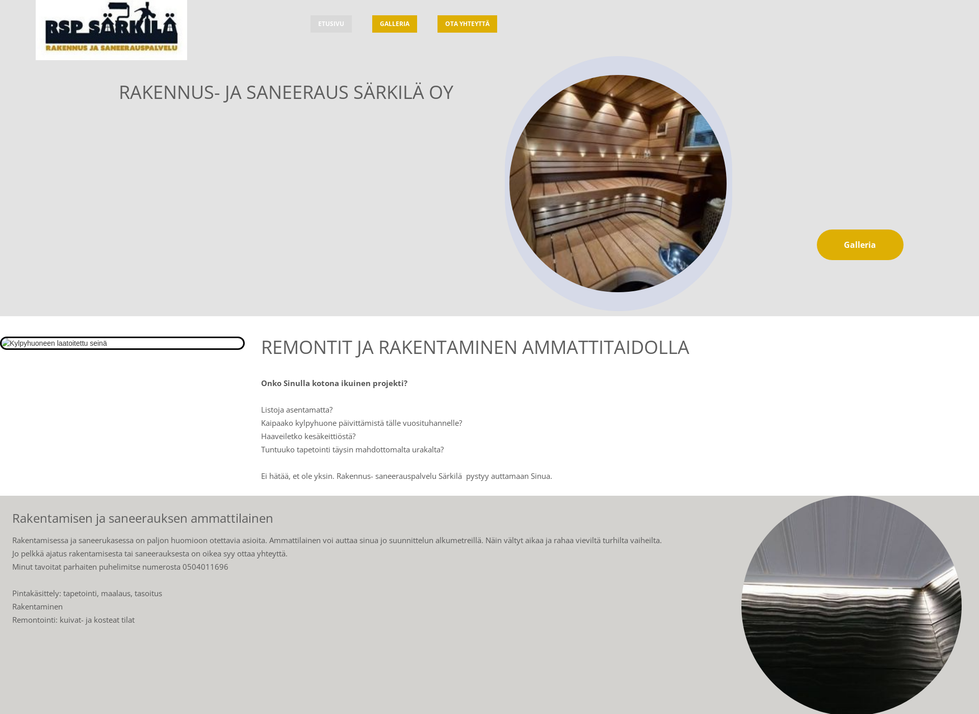 Skärmdump för rspsarkila.fi