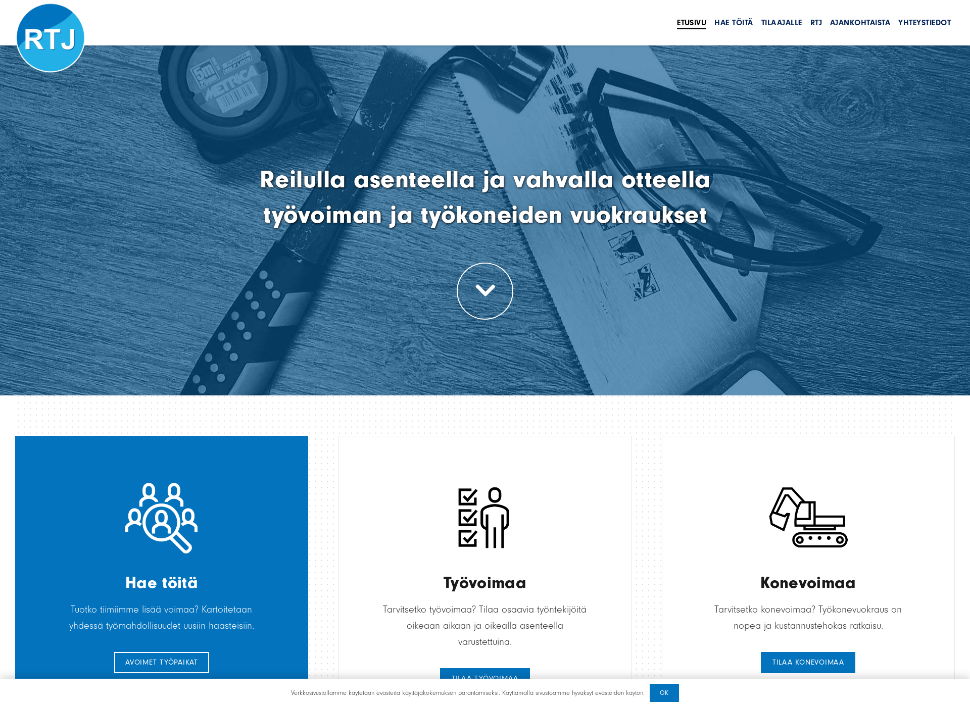Skärmdump för rtj-siivous.fi