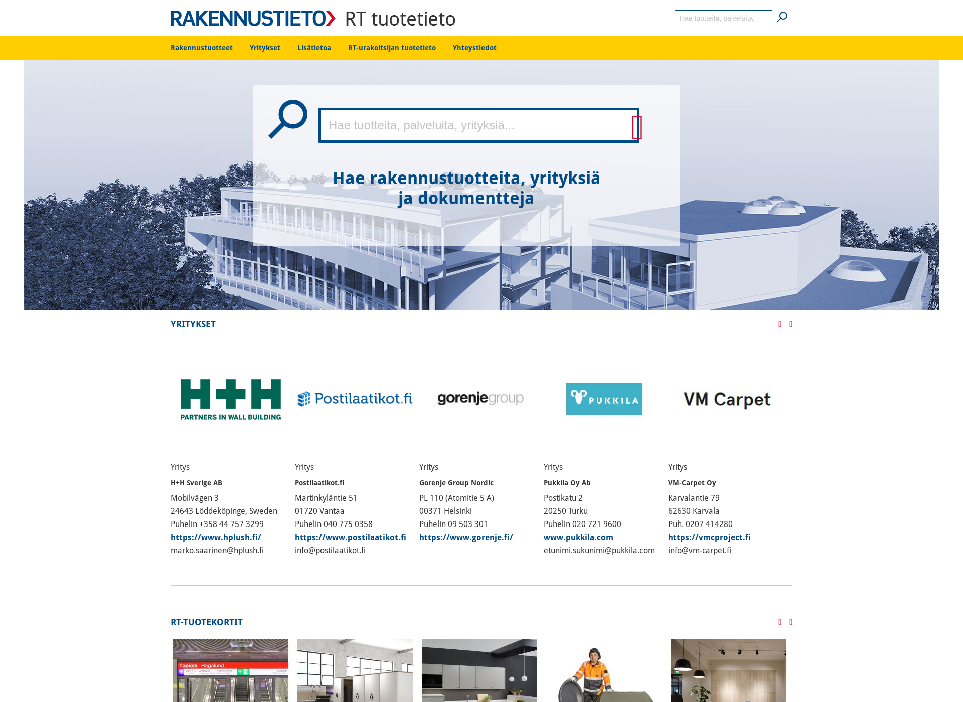 Screenshot for rttuotetieto.fi