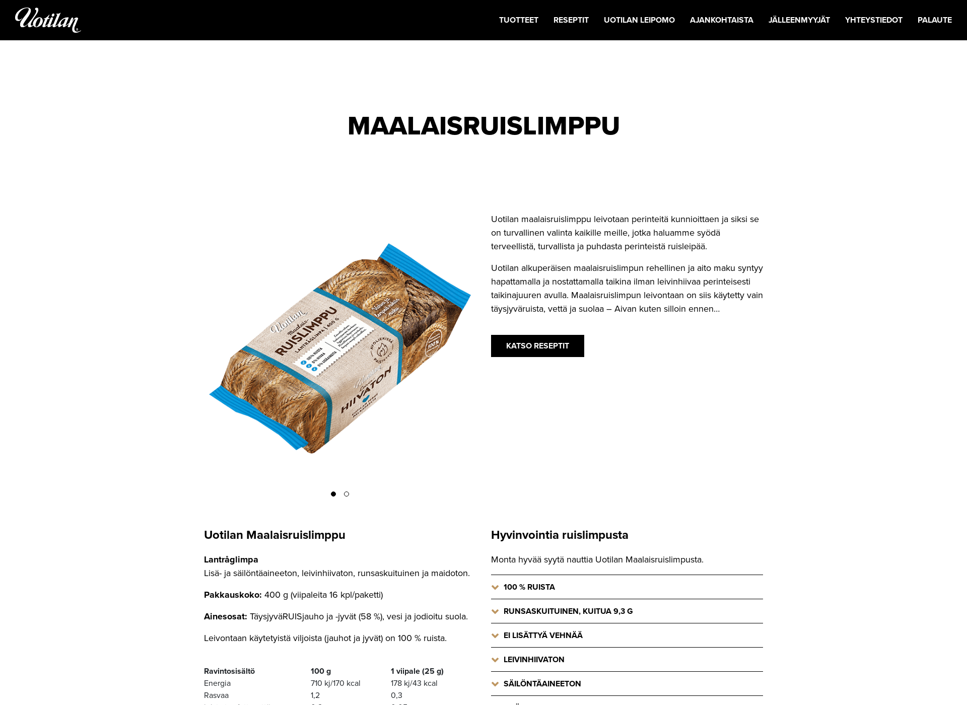 Screenshot for ruislimppu.fi