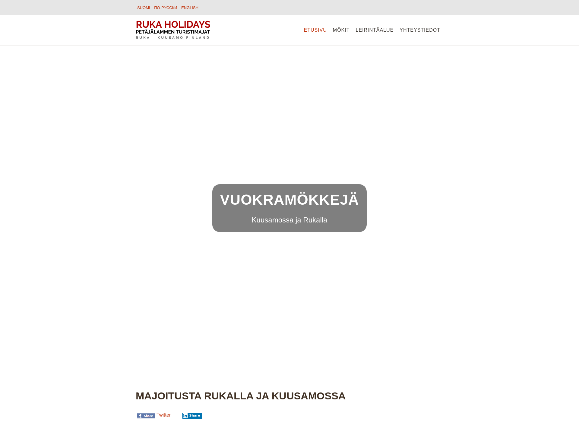 Skärmdump för rukaholidays.fi