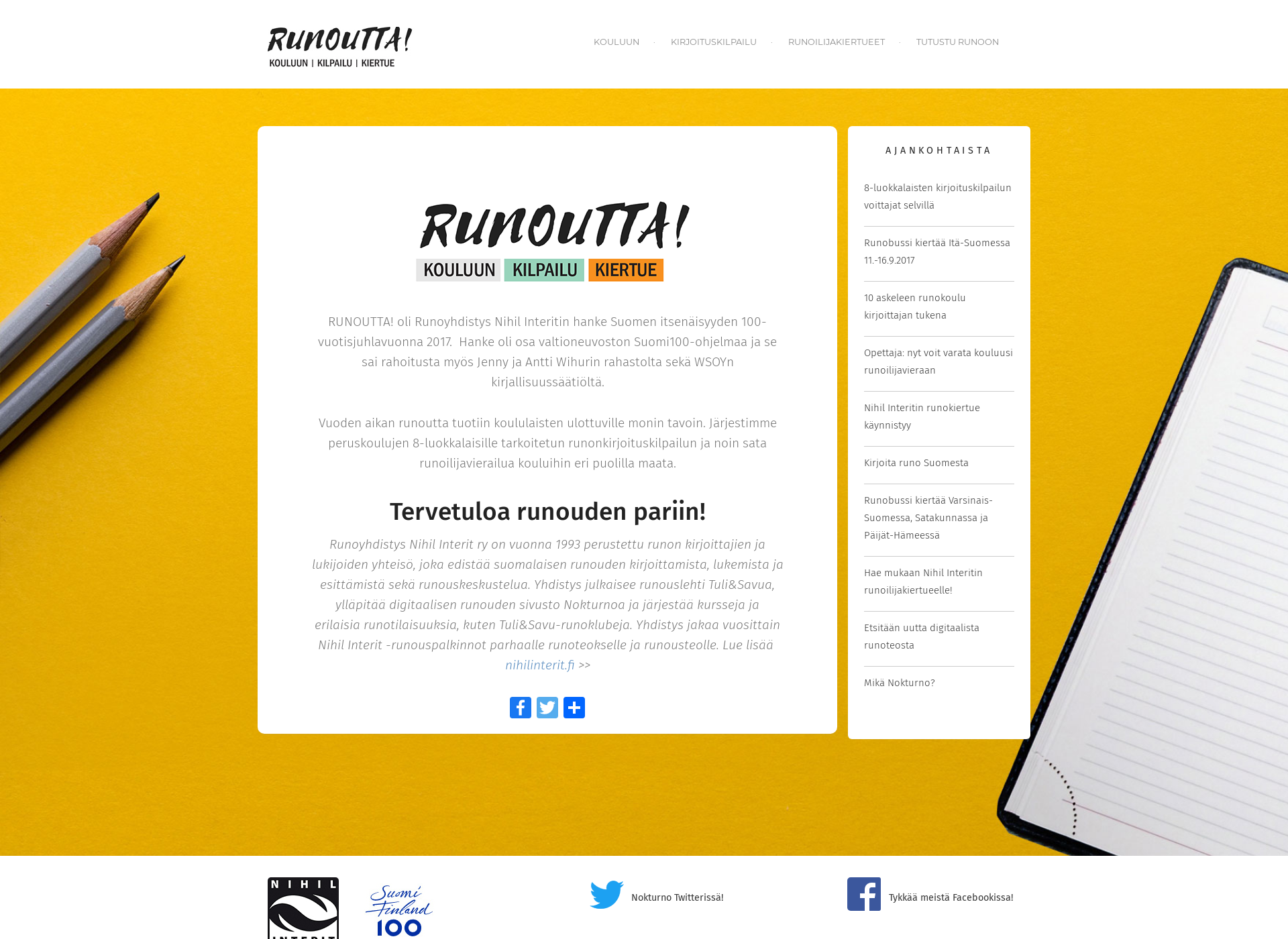 Screenshot for runoutta.fi