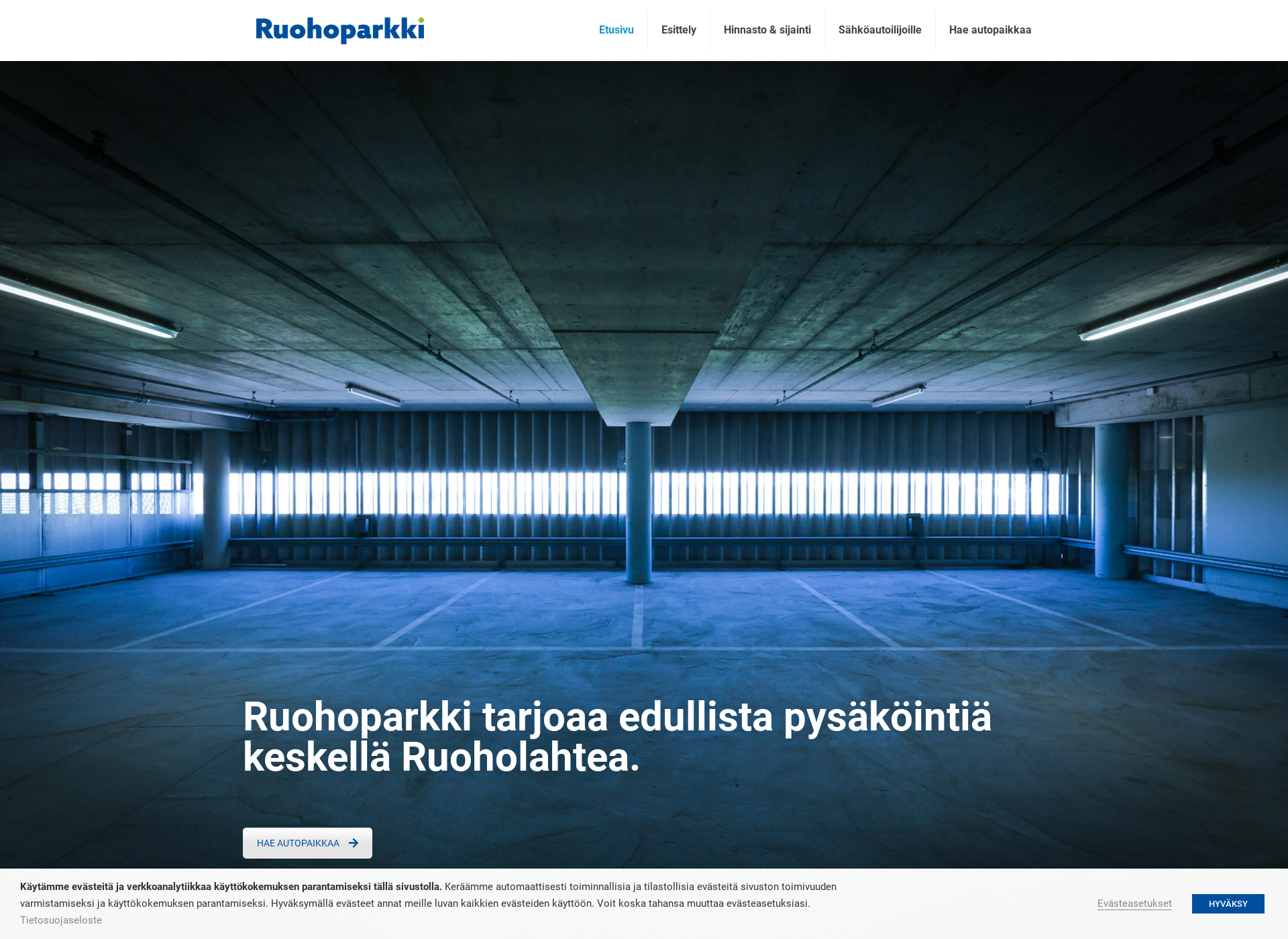 Skärmdump för ruohoparkki.fi