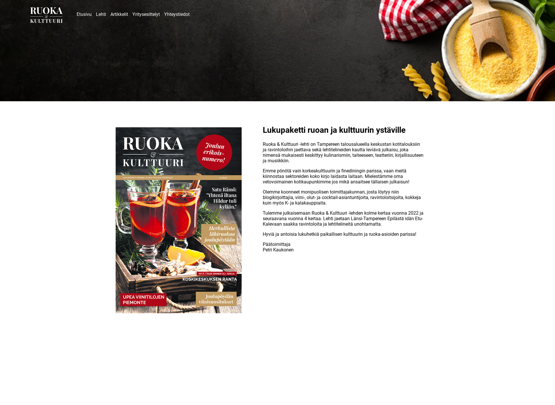 Skärmdump för ruokakulttuuri.fi