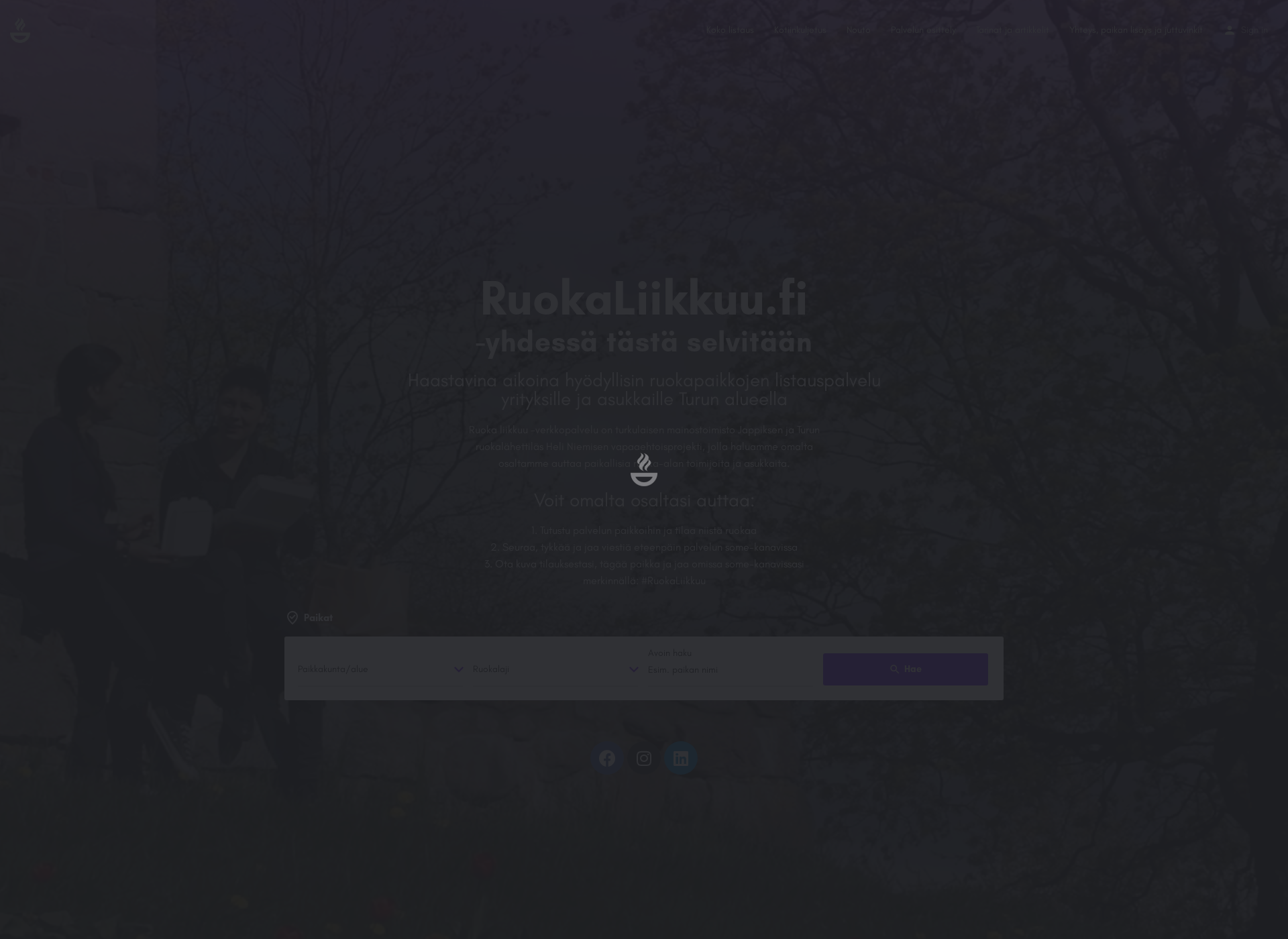 Screenshot for ruokaliikkuu.fi