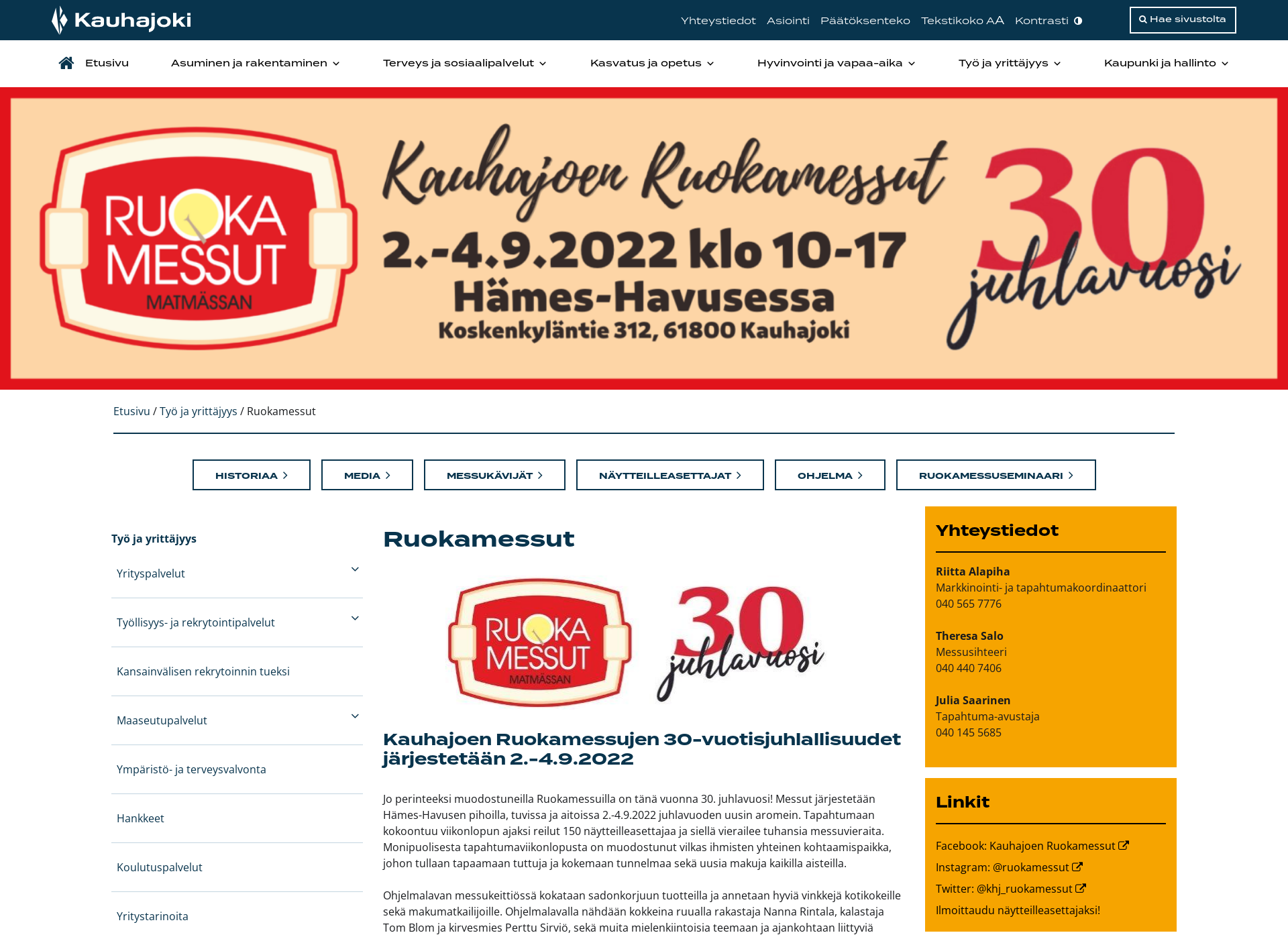 Screenshot for ruokamessut.fi
