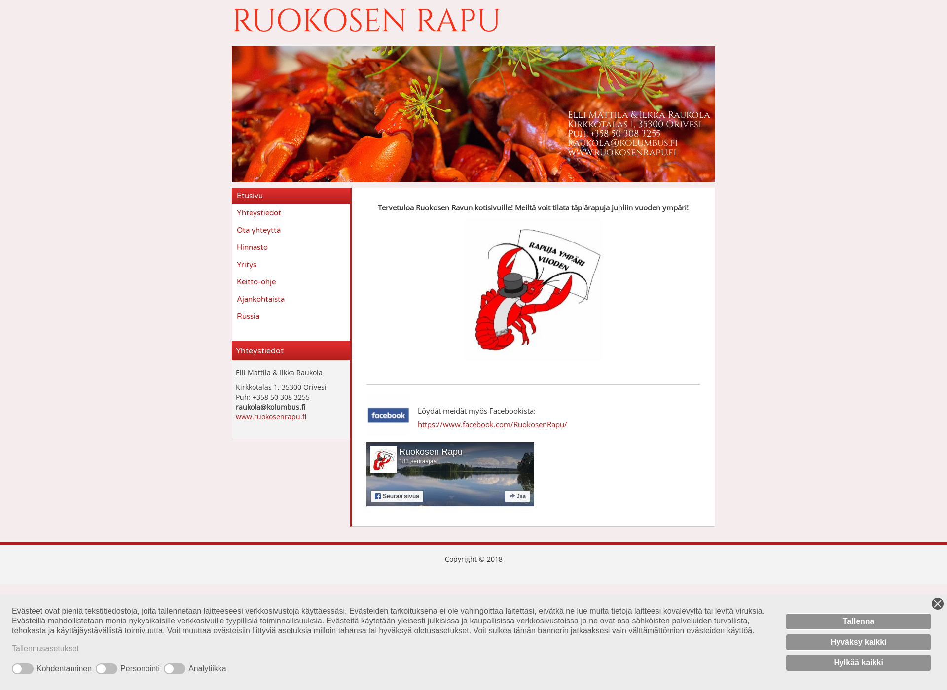 Screenshot for ruokosenrapu.fi