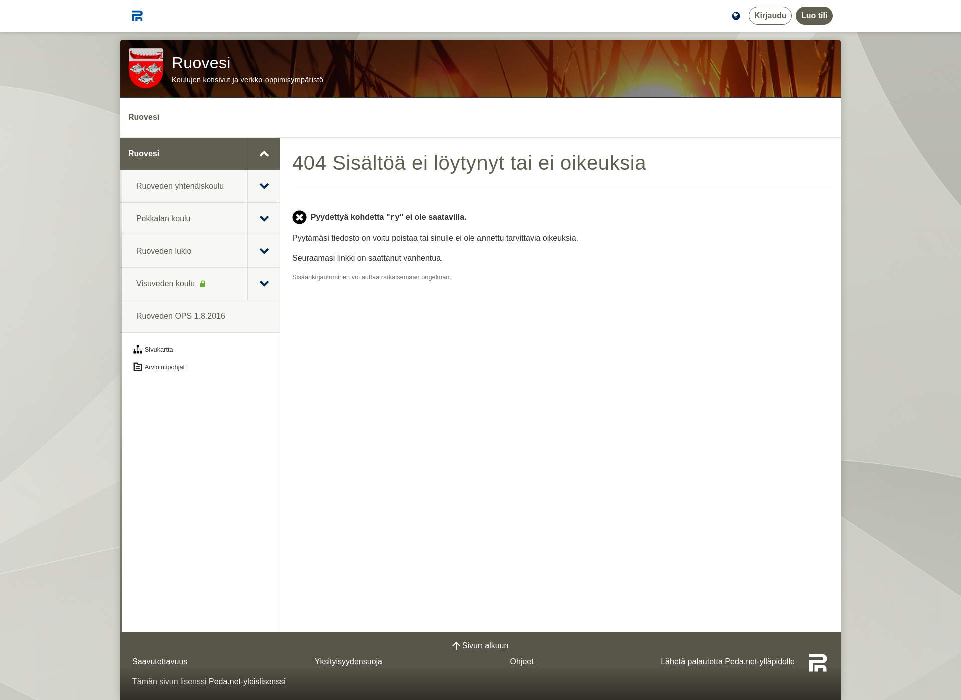 Screenshot for ruovedenyhteiskoulu.fi