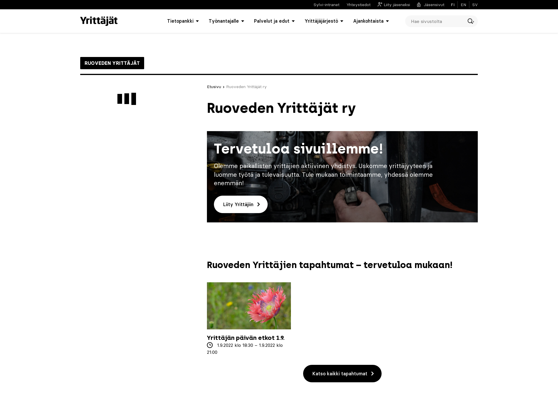 Screenshot for ruovedenyrittajat.fi