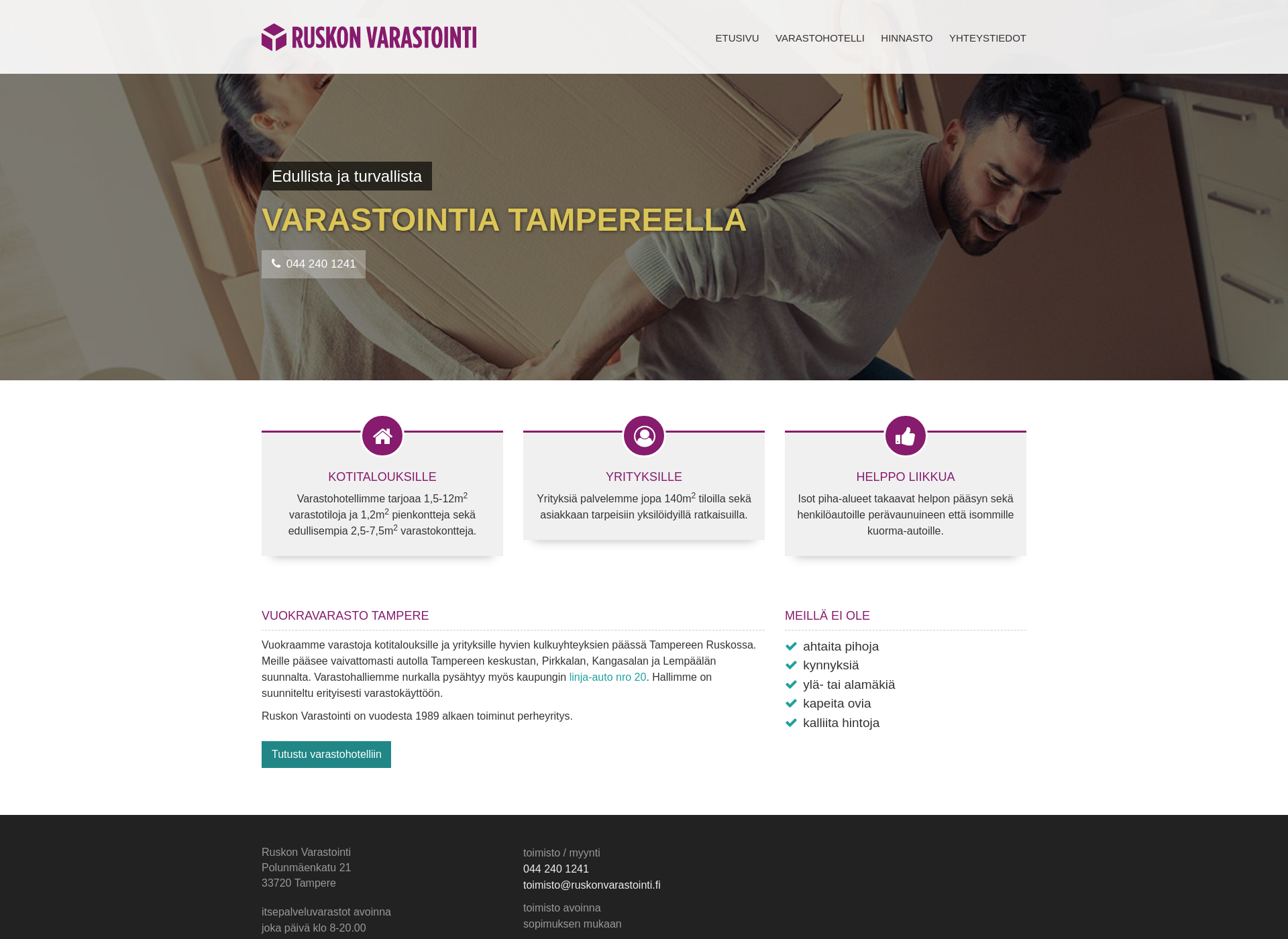 Screenshot for ruskonvarastointi.fi