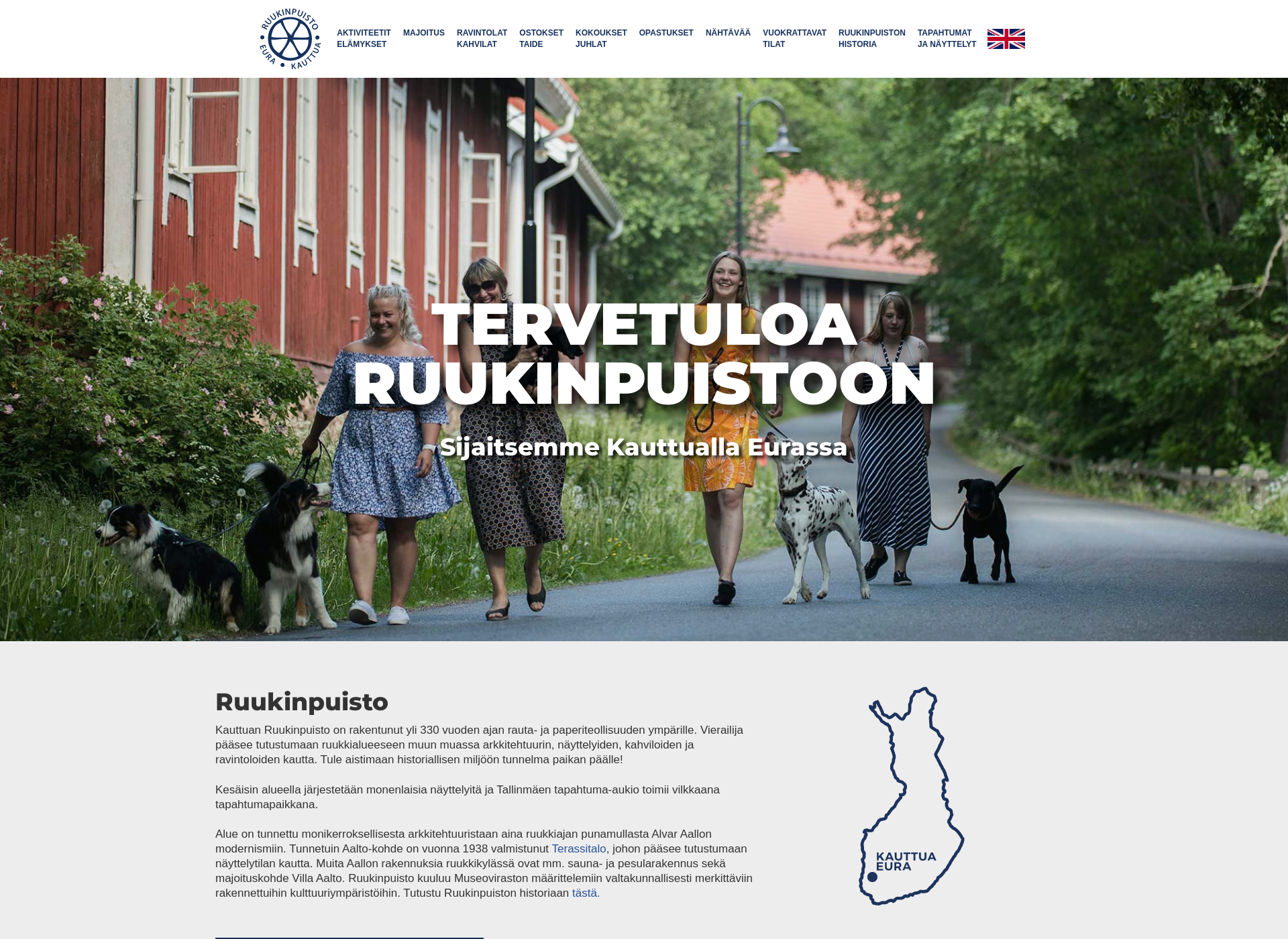 Skärmdump för ruukinpuisto.fi