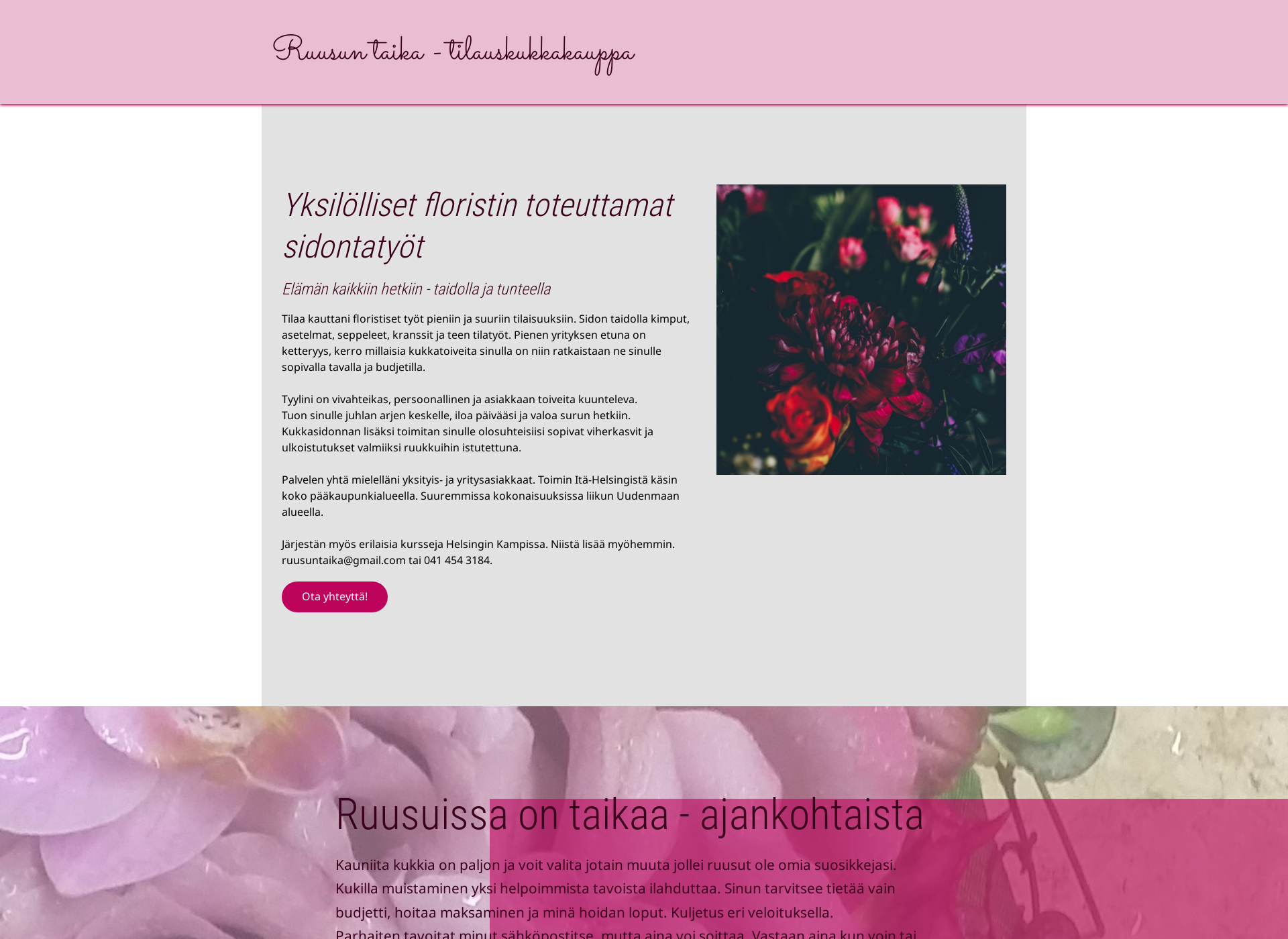 Screenshot for ruusuntaika.fi