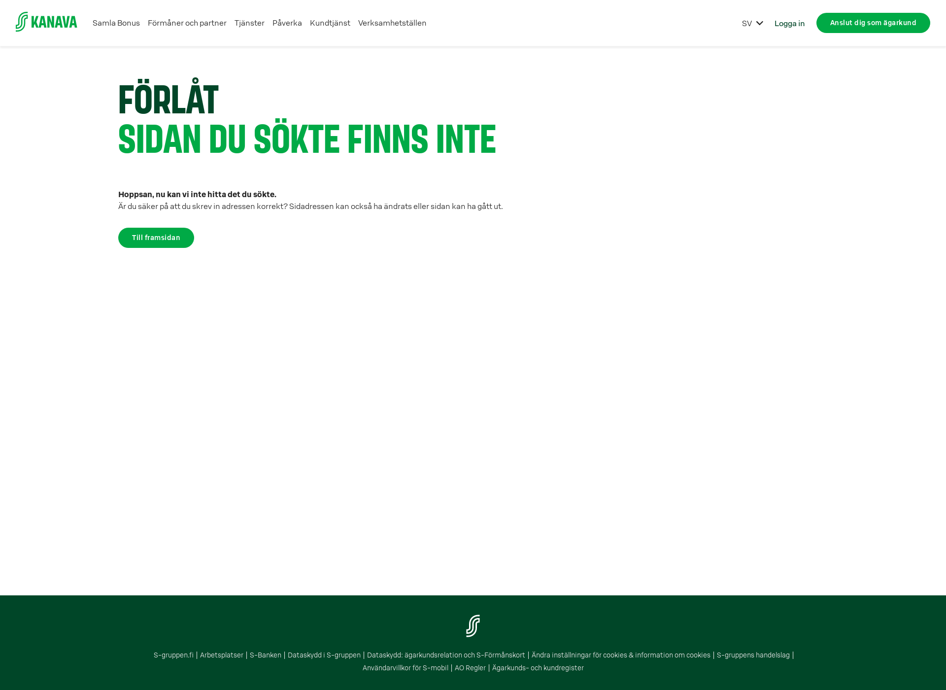 Skärmdump för s-bil.fi